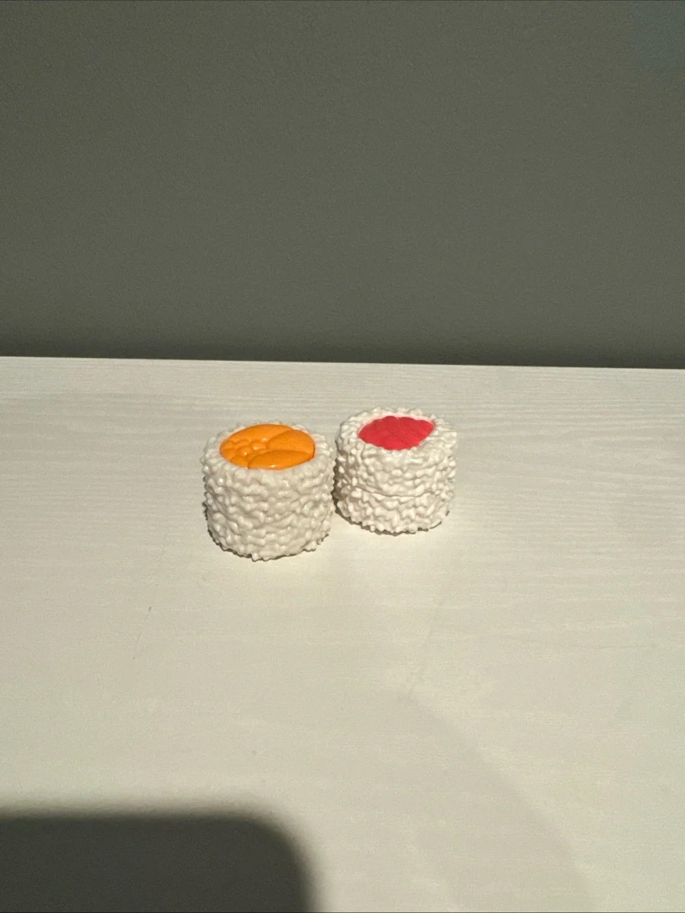 Fidgetz Sensory Sushi Toy Set - White with Orange & Pink